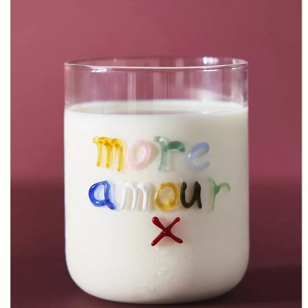 Anthropologie Love Notes Juice Glass - More Amour